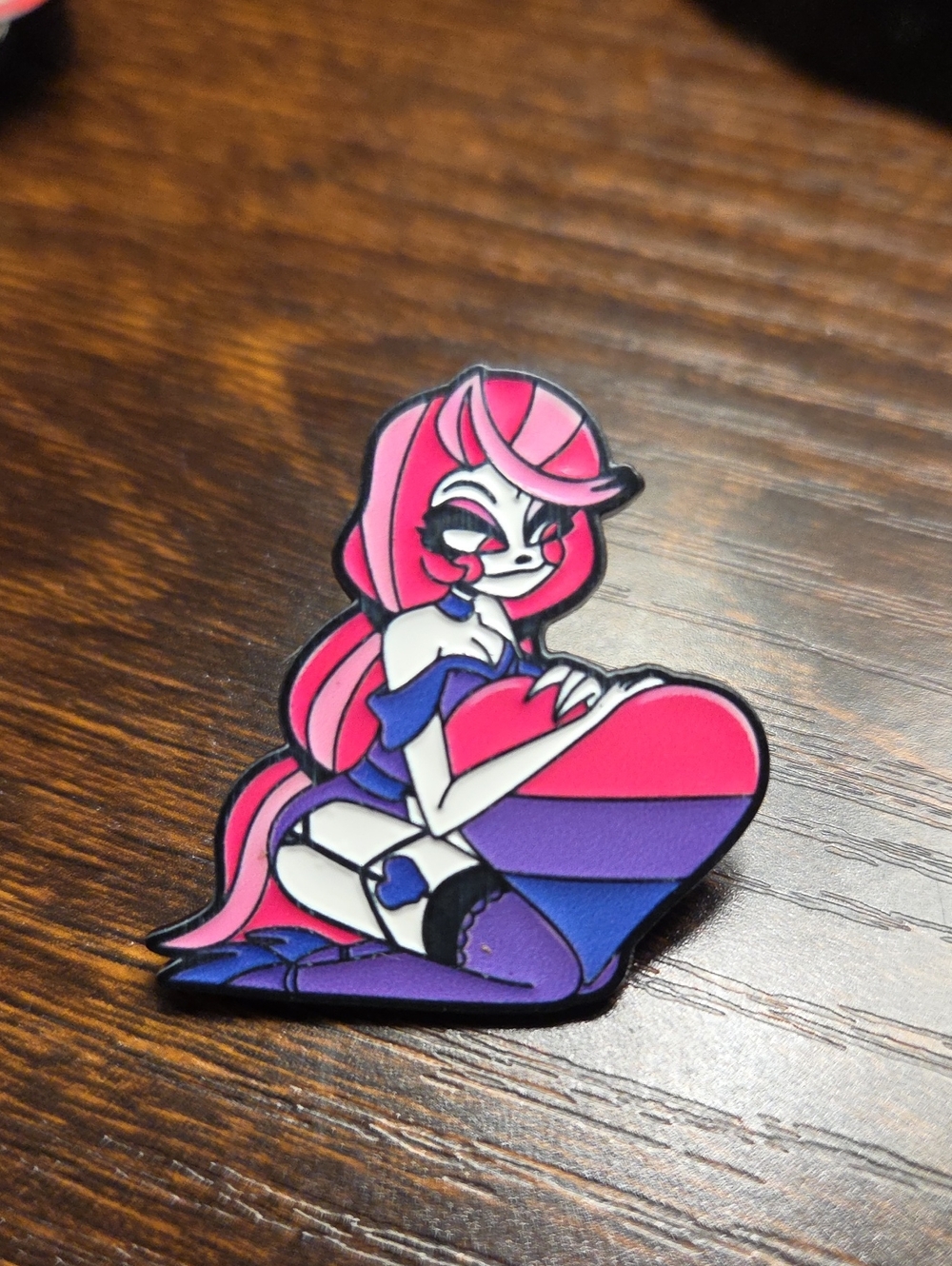 Pink and Purple Heart Enamel Pin - Women Accessories